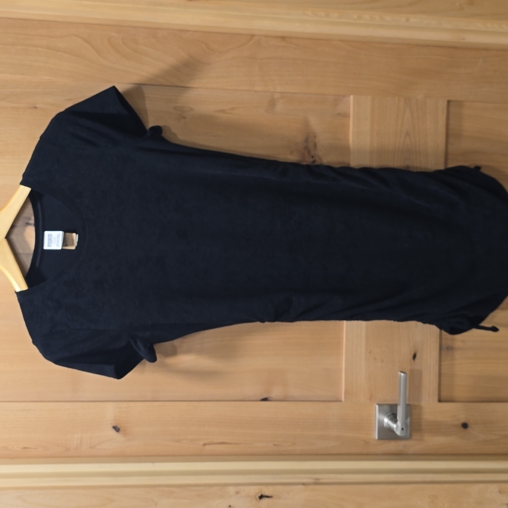 VS Black Terry Ruched Sides Short Sleeves Sz M NWT - Picture 5 of 12
